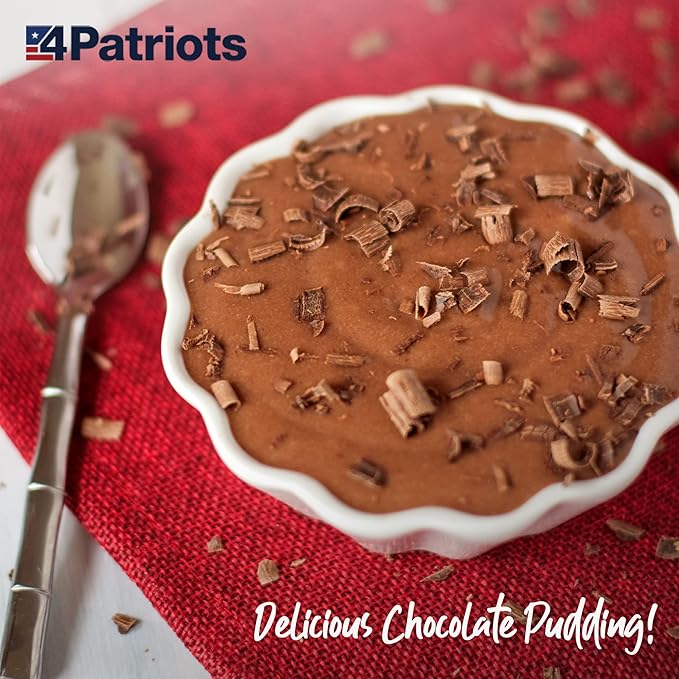 4Patriots Old Fashioned Chocolate Pudding Sample Pouch: Long-Lasting Emergency Dessert Snack, 8 Servings