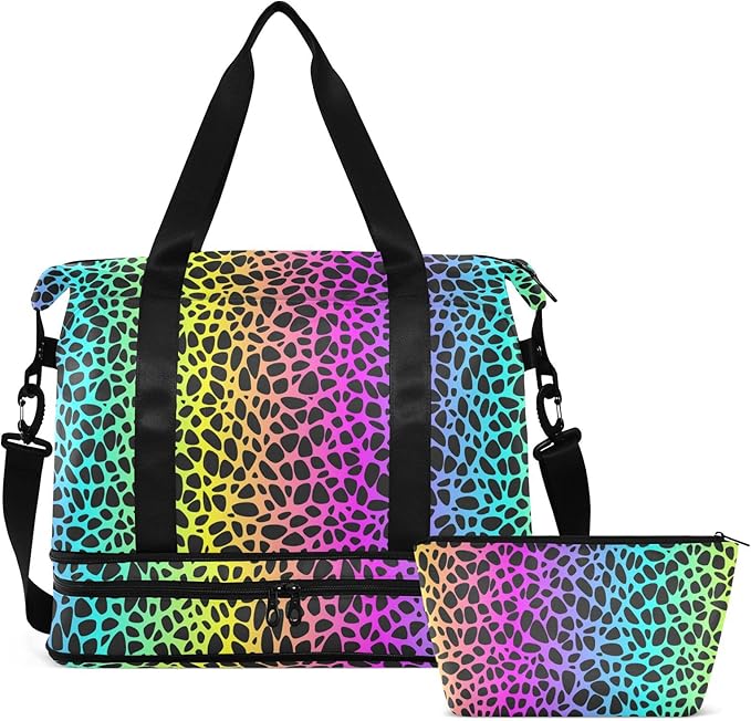 Women's Weekender Duffle Bag for Travel and Gym with Toiletry and Shoes Compartment