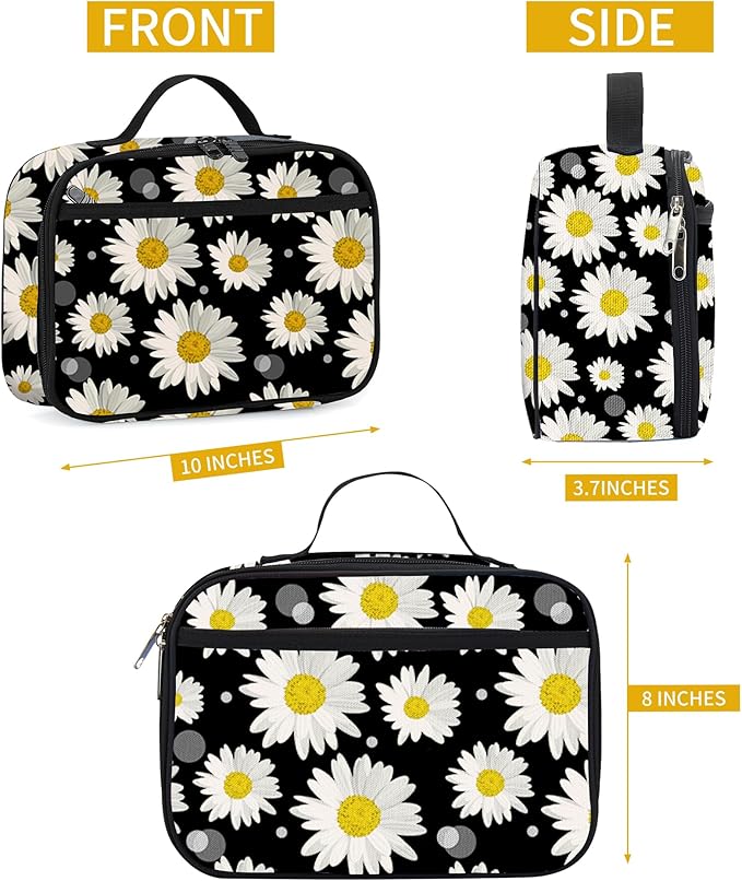 rickyh style Lunch Box with Padded Liner, Spacious Insulated Lunch Bag Durable Thermal Lunch Cooler Pack with Strap for Men Women Boys Girls Adults School Sports Beach Picnic Work Camp,2 Pocket