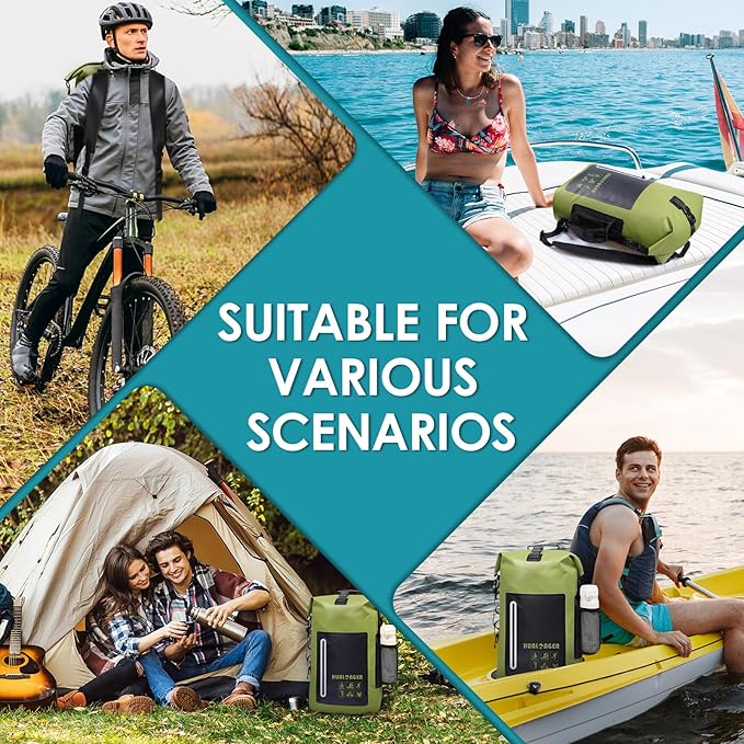 Waterproof Backpack 20L/30L/40L- Roll Top Closure Bag - Hiking Backpack - Lightweight Durable Floating Dry Bag with IPX8 Waterproof Phone Case