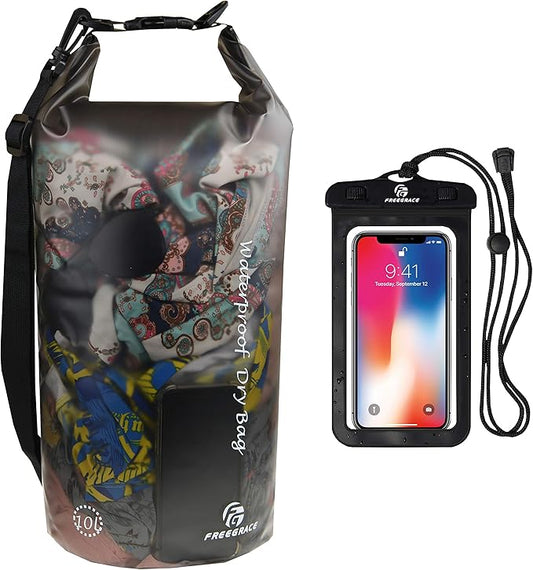 Waterproof Dry Bag - Lightweight Dry Sack with Seals and Waterproof Case - Float on Water - Keeps Gear Dry for Kayaking, Beach, Rafting, Boating, Hiking, Camping and Fishing