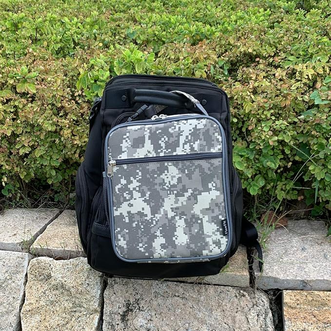 FlowFly Lunch box Insulated Soft Bag Mini Cooler Back to School Thermal Meal Tote Kit for Girls, Boys,DigitalCamo