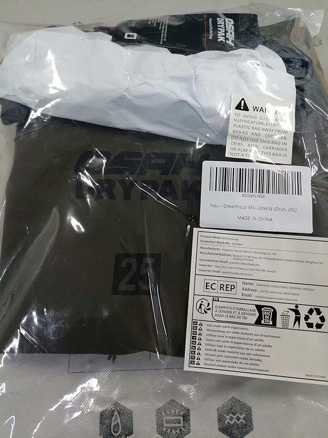 Motorcycle Dry Bag - Waterproof Motorcycle Duffle & Luggage Tail Bag Saddle Bags with Roll Top Closure, Large Storage Space，for Motorcycle Back Seat(Green, 25L)