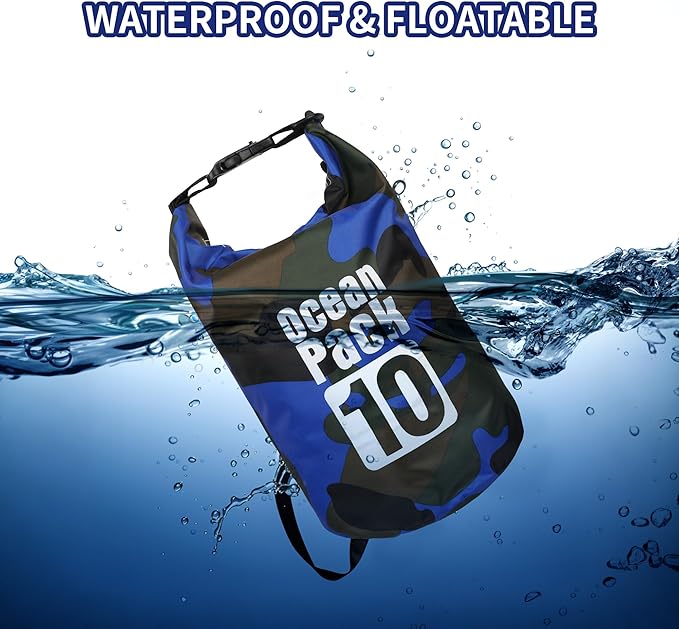 Dry Bag Waterproof for Women Men,20L Rolled Lightweight Dry Storage Bag Backpack with Phone Case for Travel,Swimming,Boating, Kayaking,Camping & Beach,Blue