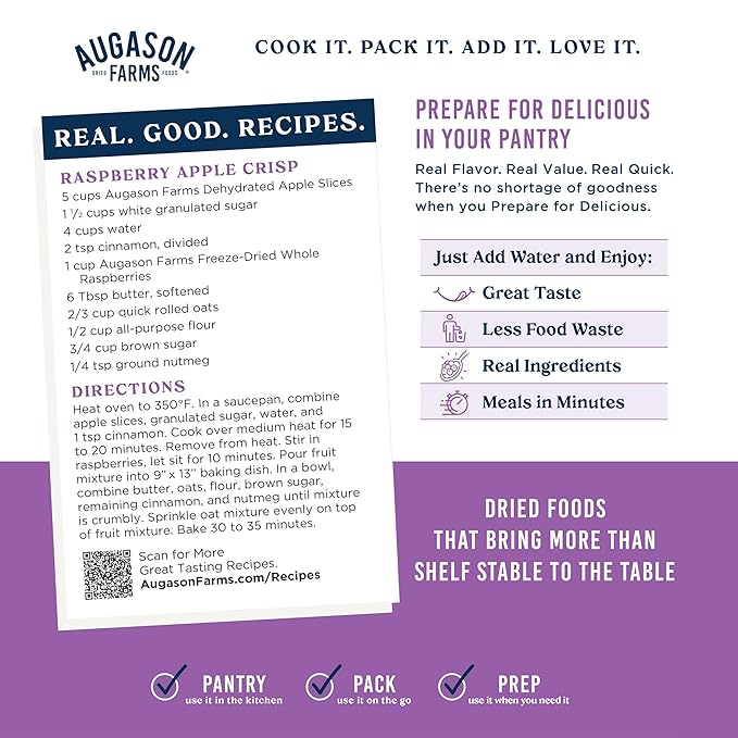Augason Farms Freeze Dried Whole Raspberries Can, Emergency Food Supply, Everyday Meals, 23 Servings