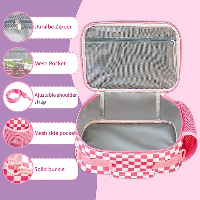 RLGPBON Kids Lunch Box for Girls Lunch Bag Insulated Durable Lunch Box Children Lunch Tote Bag for School