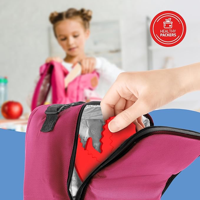 Slim Ice Packs for Lunch Boxes Kids - 3-Pack Long-Lasting Dinosaur Lunch Box Ice Packs for Kids - Slim Reusable Ice Packs for Lunch Boxes, Lunch Bags, and Coolers - Multicolored (Dinosaurs)