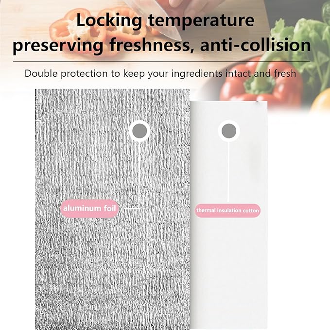 Smilco Reusable Insulation Bags Thermal Box Liners Metalized Liners Lunch Food Box Shopping Bag Insulated Lining Waterproof Insulation Package (15 Pack/ 13 In x 15 In)