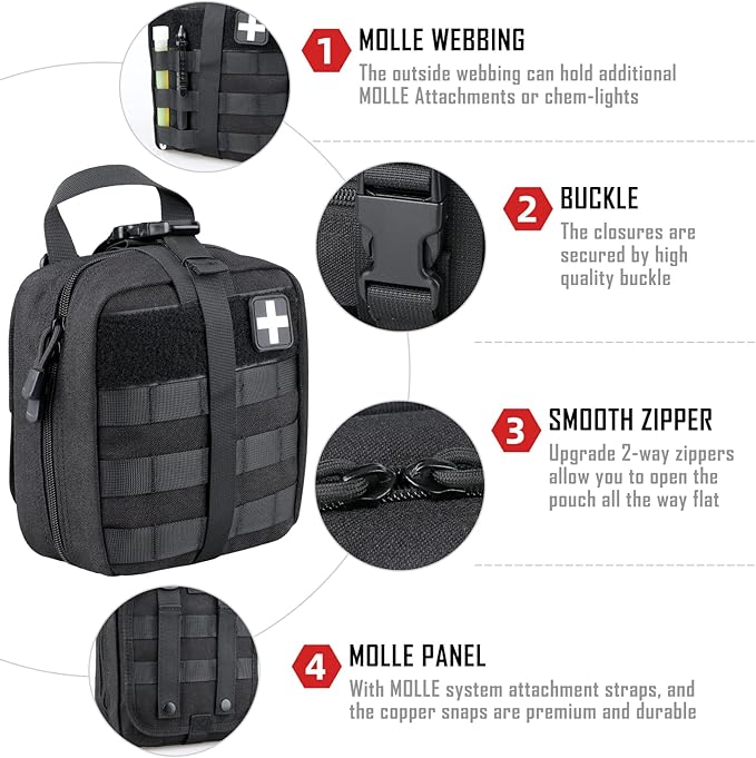 First Aid Bag Empty Medical Ifak Pouch Molle EMT Pouches Rip-Away Tactical Military Trauma Emergency Medic Bag