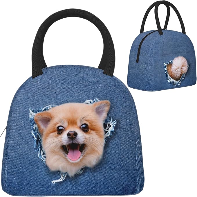 Cute Dog Lunch Bag Lunch Box for Women Men Boys Girls, Reusable Insulated Lunch Tote Bag, Leakproof Thermal Cooler Sack Food Handbags High Capacity for Work School Picnic Camping Gifts