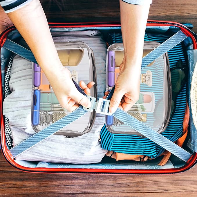 Tbestmax 10 Pack Clear Cosmetic Bags Makeup Bags Portable Waterproof TSA Approved Travel Toiletry Bags Organizer