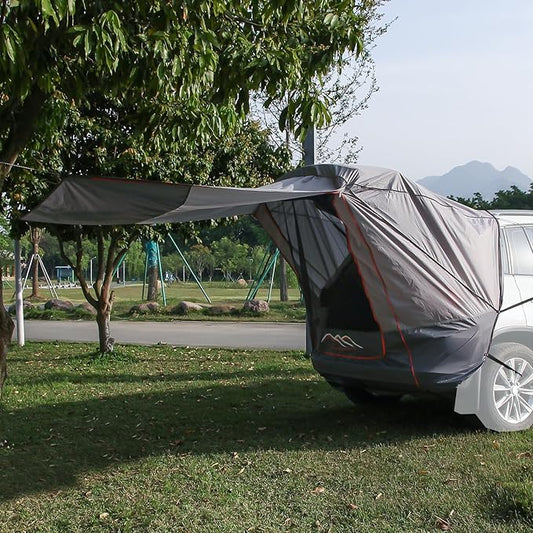 DLUCKY SUV Trunk Tents,SUV Waterproof 3500MM UPF 50+,car Camping Essentials,car Tent Rainproof, Sun Protection Sunshade, and Mesh Transparent Mosquito net