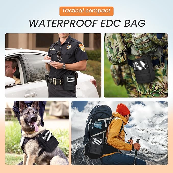 Molle Pouch, Compact Water Resistant Tactical EDC Utility Pouch Tear-Resistant Tactical Organizer Gear Pouch