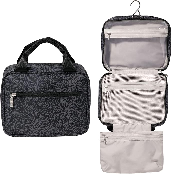 Baggallini Unisex's Hanging Travel Toiletry Kit-Lightweight 6x10 Inch Makeup Bag Toiltery