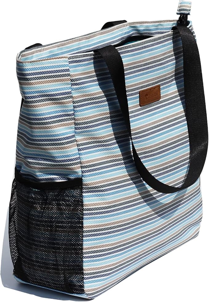 ESVAN Original Floral Water Resistant Large Tote Bag Shoulder Bag for Gym Beach Travel Daily Bags Upgraded