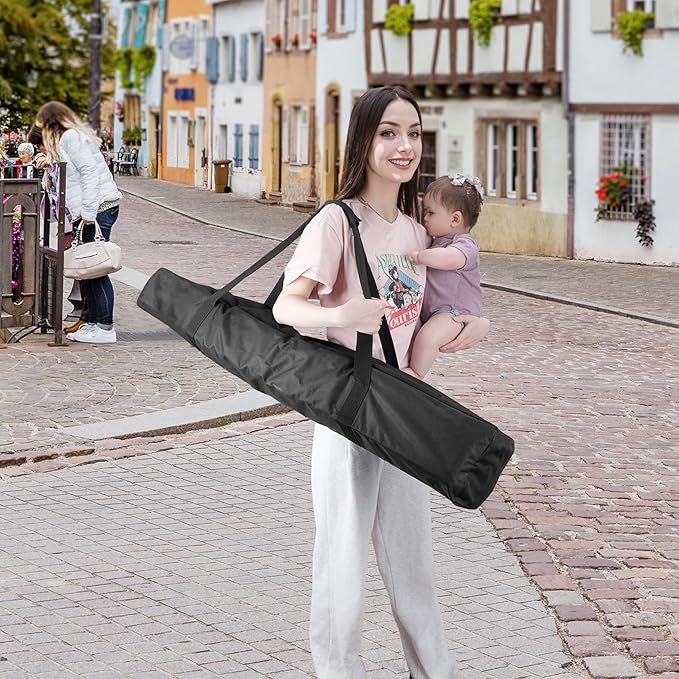 COOLBEBE 45Inches Tripod Carrying Case Bag Water Resistant Long Duffle Bag, Extra Large Zipper Foldable Storage Bag for Fishing Pole, Tripod, Tent, Umbrella (45inch, Black)