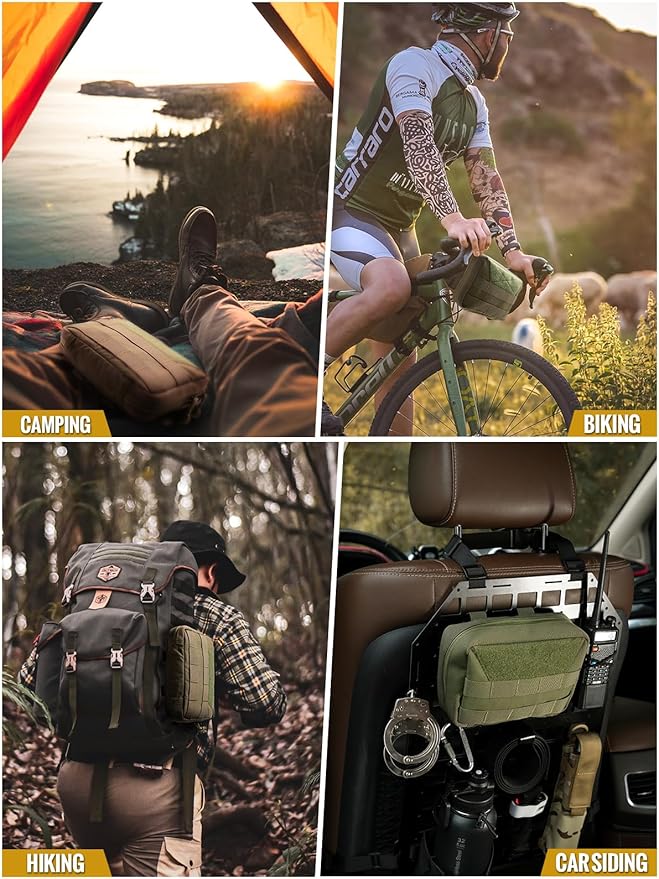 OneTigris MOLLE Pouch, Tactical Admin Pouch Belt EDC Tool Organizer Zippered Utility Waist Pack 7.5"x5"x2"