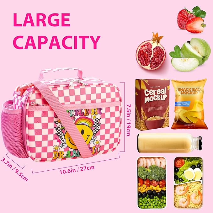RLGPBON Kids Lunch Box for Girls Lunch Bag Insulated Durable Lunch Box Children Lunch Tote Bag for School