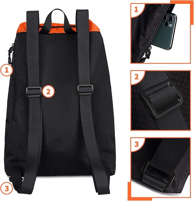 Lohol Large Mesh Drawstring Backpack with Shoe Bag, Durable Swimming String Sack with Handle for Sports Gym Yoga Beach Travel