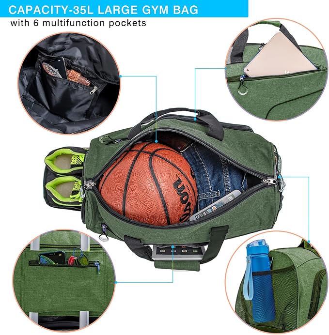Sports Small Gym Bag for Men and Women Travel Duffel Bag Workout Bag with Shoes Compartment