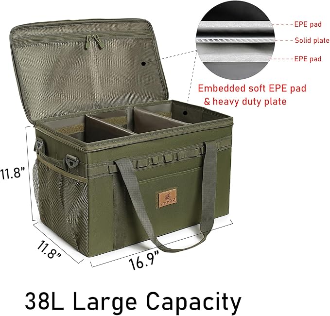 Tactical Camping Storage Bag Utility Tote Bag Camping Kitchen Organizer with Axe Holder & Shoulder Strap