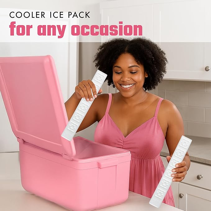 Cool Coolers XL Fashion Ice by Fit + Fresh, 4pk Ice Packs for Coolers, Freezer Packs for Lunchboxes, Pearl White