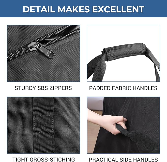 COOLBEBE 60" Sports Duffle Bag - 332L 2PCS Extra Large Travel Duffel Luggage Bag with Upgrade Zipper, Sturdy & Water Resistant Long Duffle Bag for Camping Moving (Black 60inch 2Pack)