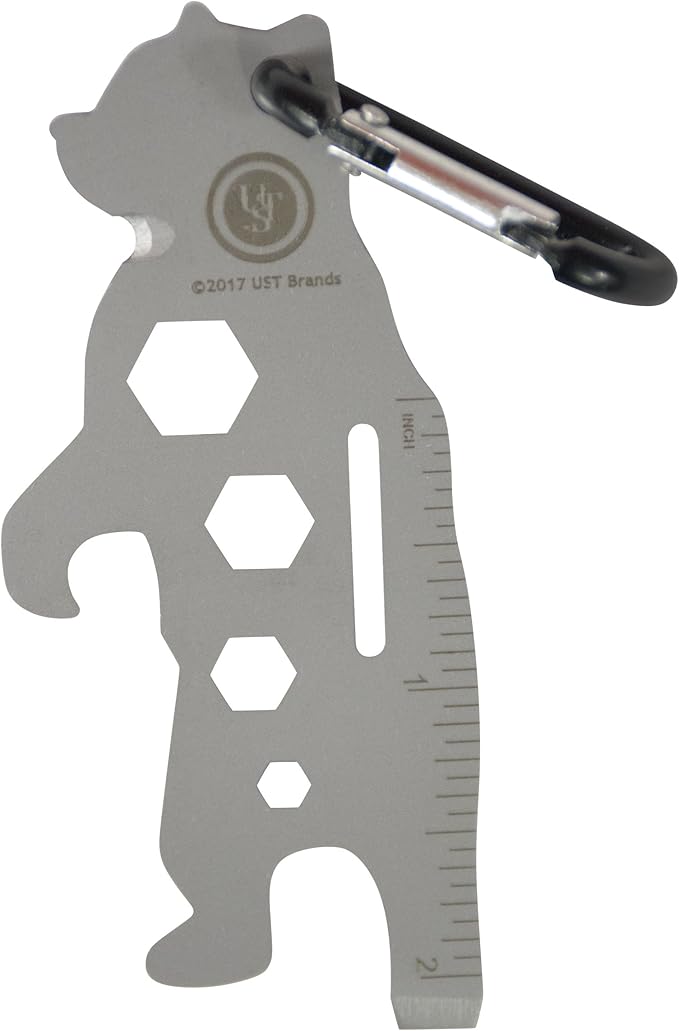UST Tool-a-Long Multi-Tool Carabiners with Durable, Compact Stainless Steel Construction for Hiking, Kayaking, Camping, Travel and Outdoor Survival