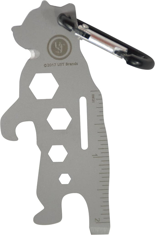 UST Tool-a-Long Multi-Tool Carabiners with Durable, Compact Stainless Steel Construction for Hiking, Kayaking, Camping, Travel and Outdoor Survival