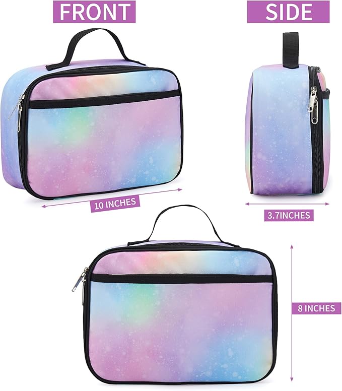 rickyh style Lunch Box with Padded Liner, Spacious Insulated Lunch Bag Durable Thermal Lunch Cooler Pack with Strap for Boys Girls Adults School Sports Beach Picnic Work Camp,2 Pocket (LBXINGXING