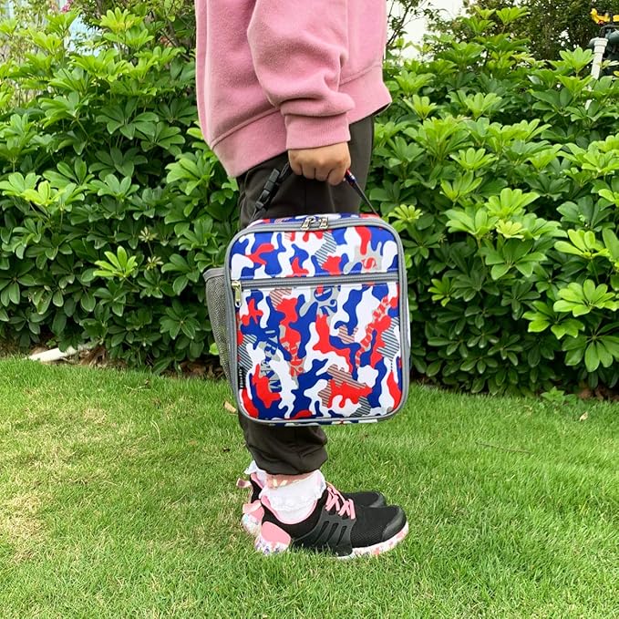 FlowFly Kids Lunch box Insulated Soft Bag Mini Cooler Back to School Thermal Meal Tote Kit for Girls, Boys, Alphabet