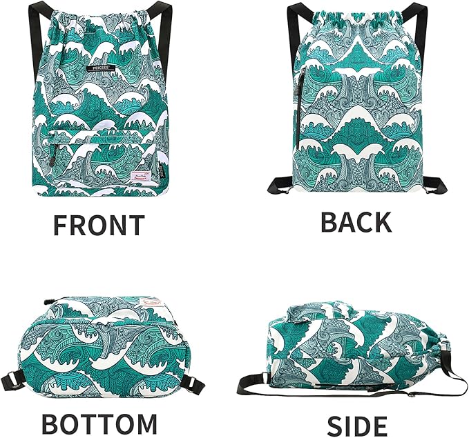 Peicees Waterproof Drawstring Sport Bag Lightweight Sackpack Backpack for Men and Women