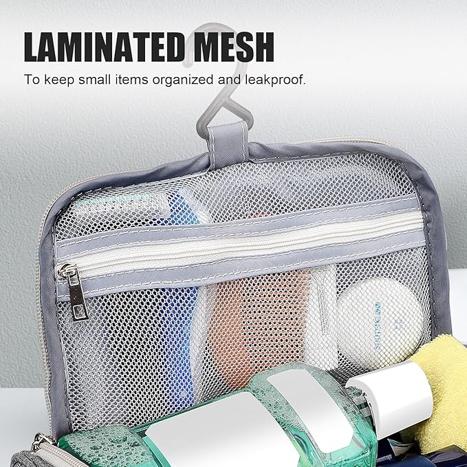 Pantheon Men's Toiletry Bag - Travel Toiletry Bag Wash Bag Hanging Dopp Kit Shaving Kit for Bathroom Shower - Mens Travel Bag Hanging Toiletry Organizer Toiletry Kit for Traveling (Blue)