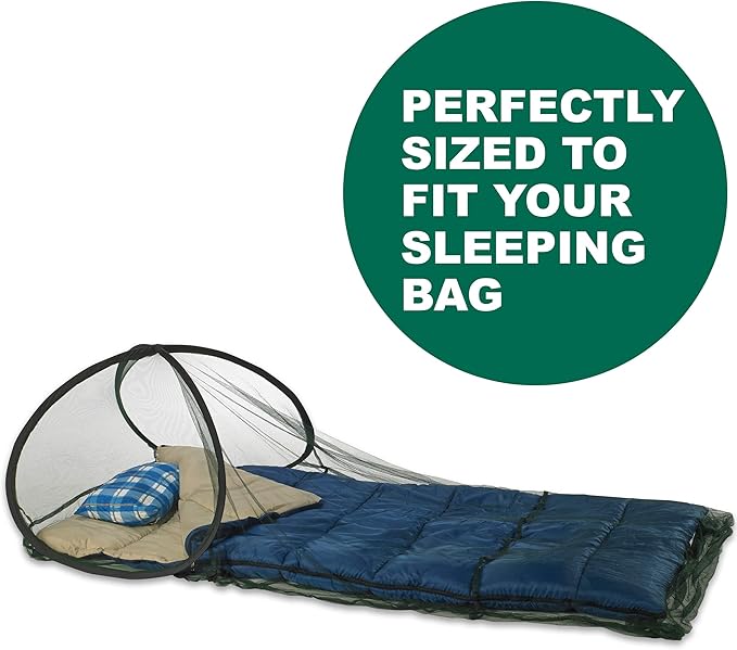 Sleep Screen Pop-Up Mosquito Net with Permethrin Bug Repellent