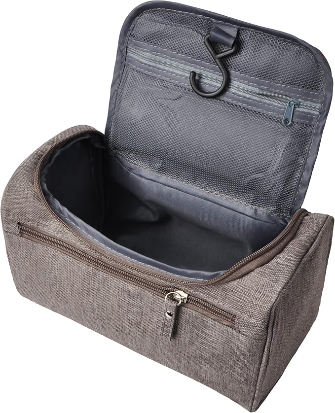 Vercord Mens Toiletry Bag Wash Travel Small Shaving Dop Kit Shower Bathroom Ditty Hygiene Bag Frosted Grey