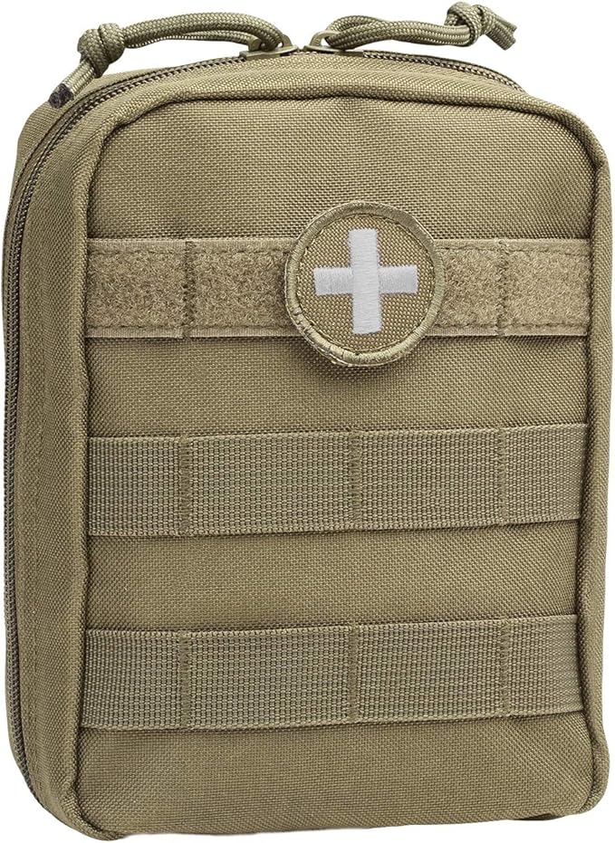 First Aid Molle Pouch - Heavy Duty IFAK Pouch - Empty Medical Pouch Ideal for Military Use EMTs Law Enforcement Camping and Hiking - Med Pouch for Optimal Organization