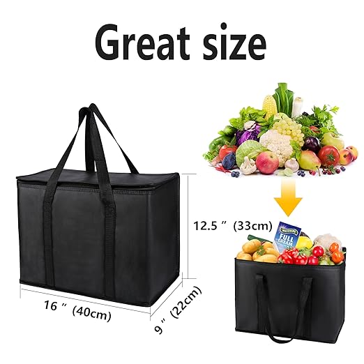 Casserole Carrier for Hot or Cold Food, Insulated Bag Lasagna Lugger Tote for Potluck Parties/Picnic/Cookouts, Fits 9"x13" Baking Dish Black Keep Food warmPans lid and Carrying case Container Heat