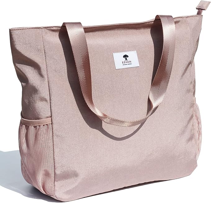 ESVAN Original Floral Water Resistant Large Tote Bag Shoulder Bag for Gym Beach Travel Daily Bags Upgraded