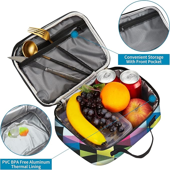 rickyh style Lunch Bag, Polyester, 10 x 8 x 3.7 in, Fits 6 Cans or One Person's Lunch