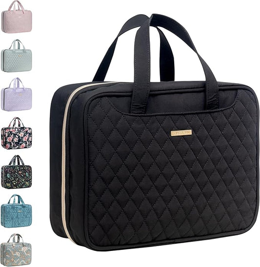 Everfun Hanging Travel Toiletry Bag for Women Traveling With Leakproof Compartment Makeup Cosmetic Organizer Dopp Kit Travel Accessories Essentials Must Have