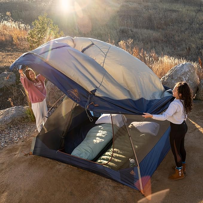 Kelty Late Start Backpacking Tent – Lightweight Two Man Camping Tent Shelter with Quickcorners, Aluminum Poles, Waterproof Poly Fly, Updated for 2024