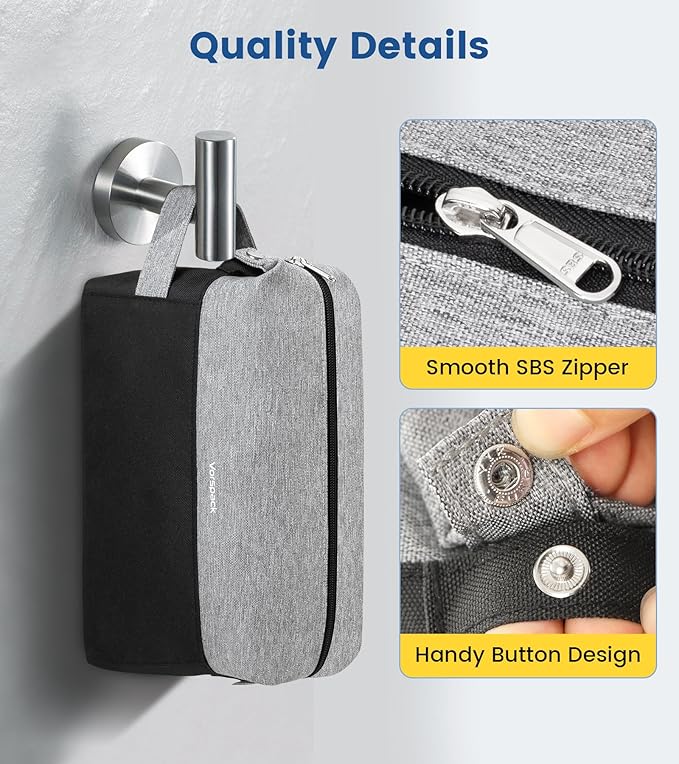 Vorspack Travel Toiletry Bag for Men - Lightweight Mens Toiletry Travel Bag Water Resistant Dopp Kit Shaving Bag for Skincare Toiletries Bathroom Gifts - Black