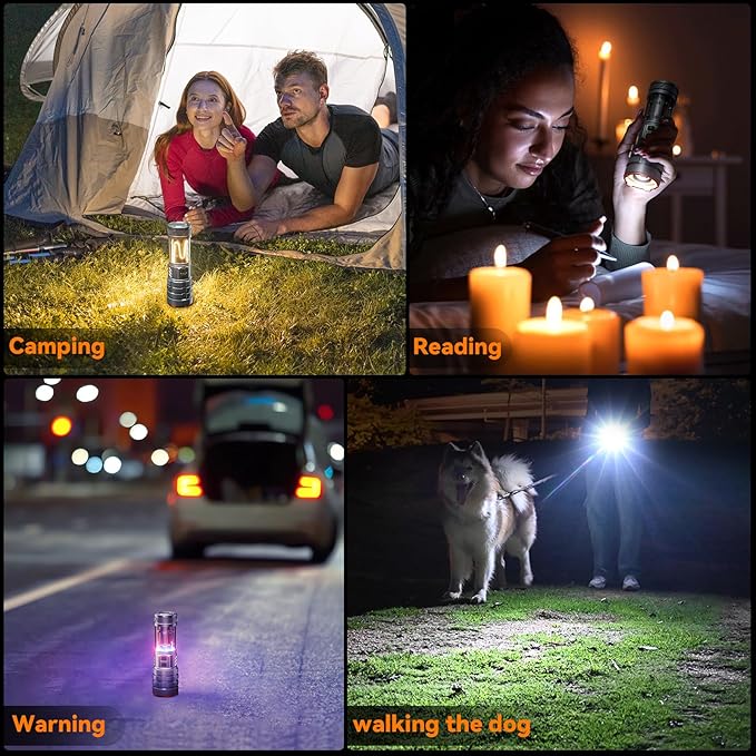 G580 Camping Flashlights,9000Lux 5000mAh Super Bright High Lumens Rechargeable Flashlight with 11 Modes,Waterproof,Adjustable LED Multi-Flashlight for Car,Outdoor,Camping,Walking,Tactical