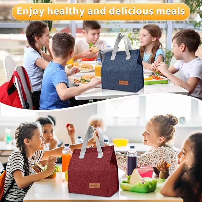 24 Pack Lunch Bags Bulk,Insulated Reusable Lunch Bags with Aluminum for Women Men,Leakproof Tote Large Lunch Box for Office,Work,Beach or Travel,Multicolor