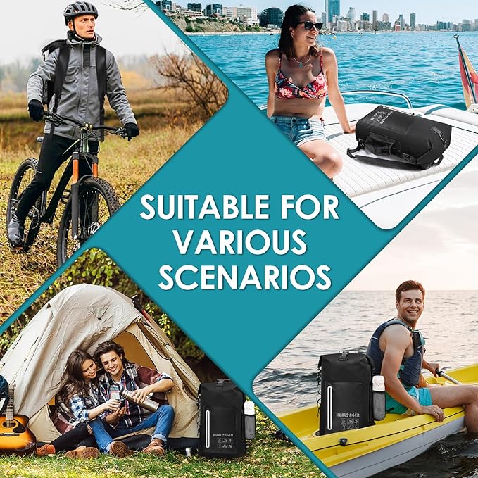 Waterproof Backpack 20L/30L/40L- Roll Top Closure Bag - Hiking Backpack - Lightweight Durable Floating Dry Bag with IPX8 Waterproof Phone Case