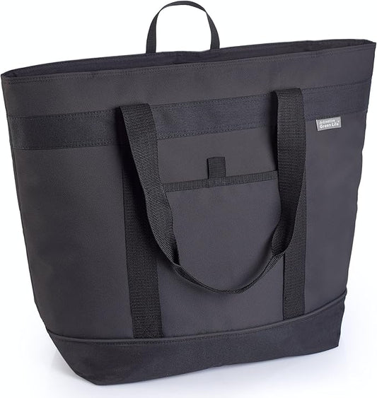 Jumbo Insulated Cooler Bag (Black) with HD Thermal Insulation - Premium, Collapsible Soft Cooler Makes a Perfect Insulated Grocery Bag, Food Delivery Bag, Travel Bag, Beach or Picnic Bags