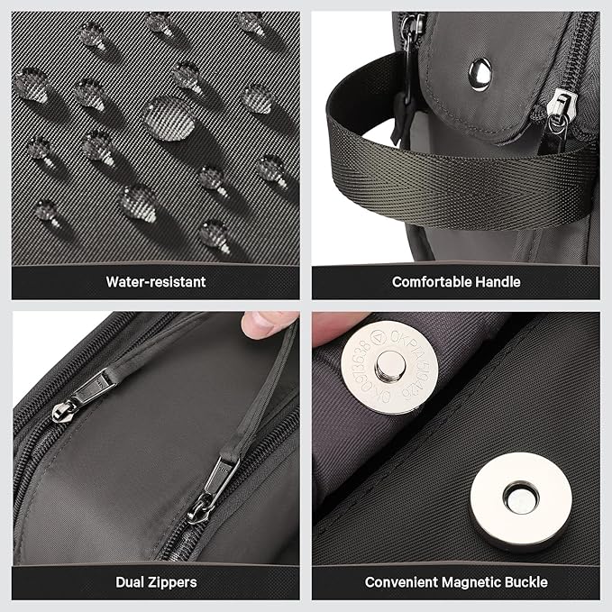 Toiletry Bag for Men, Travel Toiletry Bag Travel Essentials, Dopp Kit Water-resistant Shaving Bag,Bathroom Bag Toiletries Organizer, Mystery Gray(Polyster)