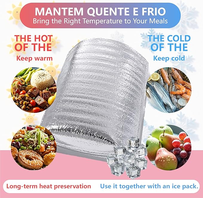 Smilco Reusable Insulation Bags Thermal Box Liners Metalized Liners Lunch Food Box Shopping Bag Insulated Lining Waterproof Insulation Package (15 Pack/ 13 In x 15 In)