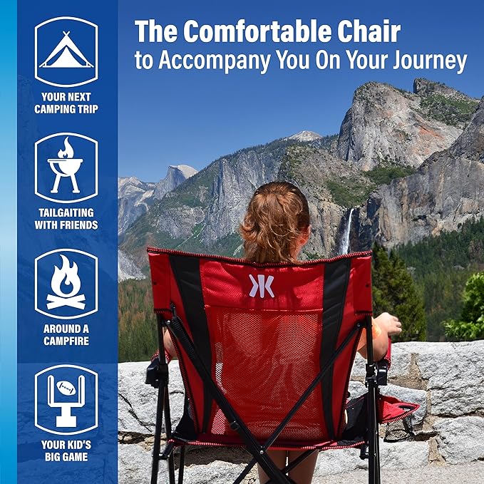 Kijaro Dual Lock Portable Camping Chairs - Versatile Folding Chair, Sports Chair, Outdoor Chair & Lawn Chair - Dual Lock Feature Red Rock Canyon