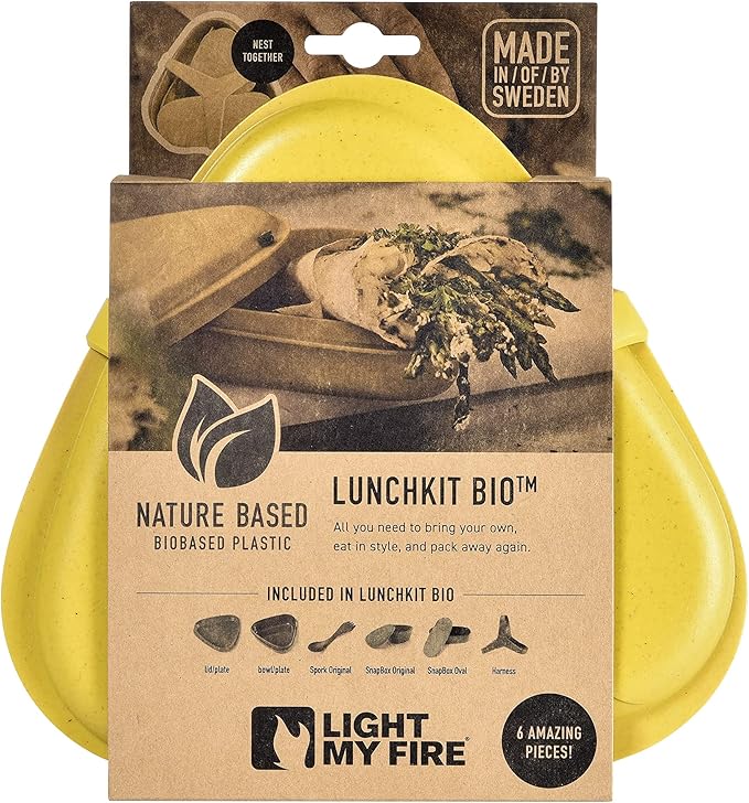 Light My Fire 6-Piece Camping Mess Kit for 1 — Lunch Kit with 3-in-1 Reusable Spork Camping Utensils, Mess Kits for Scouts — BPA-Free Dishwasher Safe Lunchbox — Hiking Backpacking Picnic, Cocoa